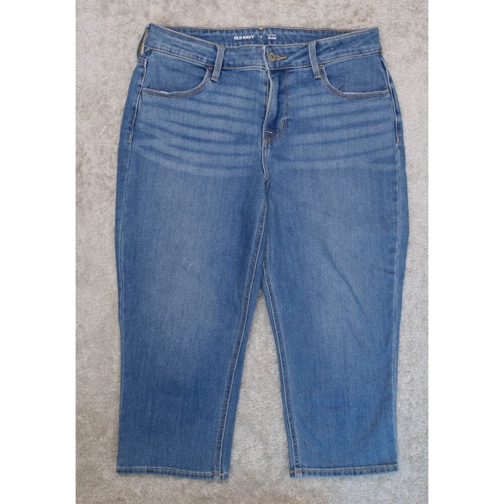 Old Navy Mid Rise WOW Blue Denim Capris Pedal Pushers Womens Size 6 NWOT